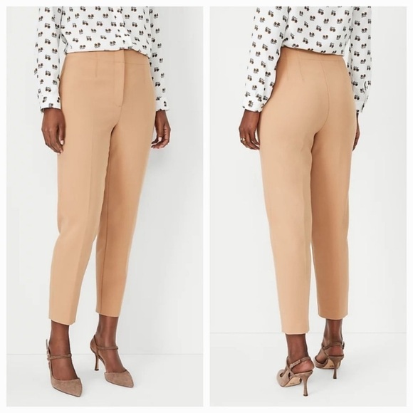 Ann Taylor Pants - Ann Taylor The Slim Pant, Dominican Sand‎ Women's Size 12 curvy fit tan career
